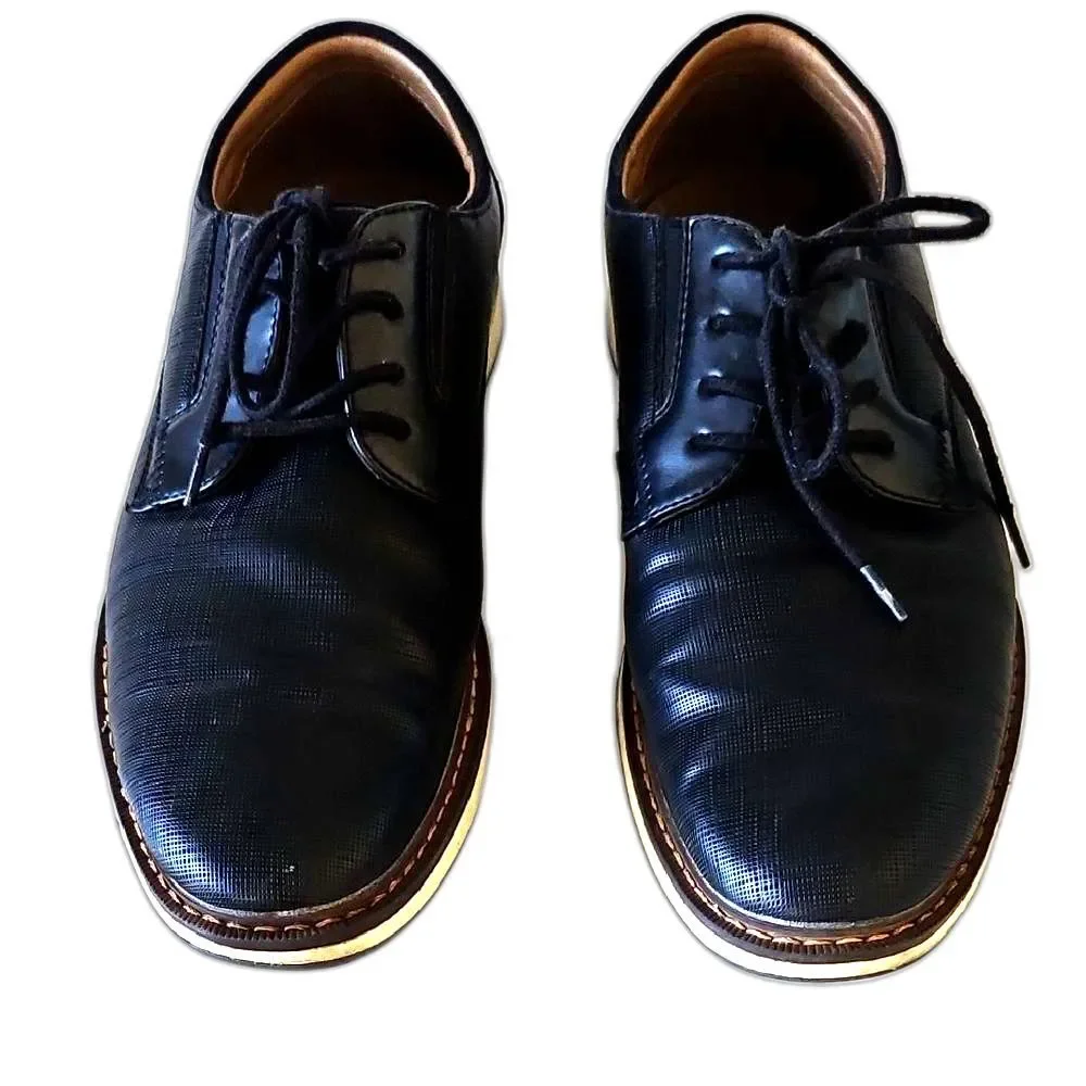 Parker & Sky Black Oxfords Sleek Leather Lace-Up